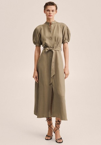 Belt Linen Dress from Mango