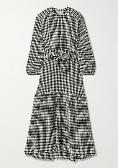 Andreas Belted Gingham Organic Cotton-Blend Midi Dress from APIECE APART