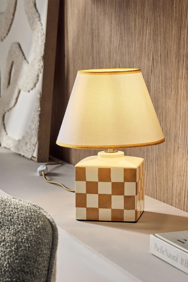 Ochre Chequer Table Lamp from NEXT HOME