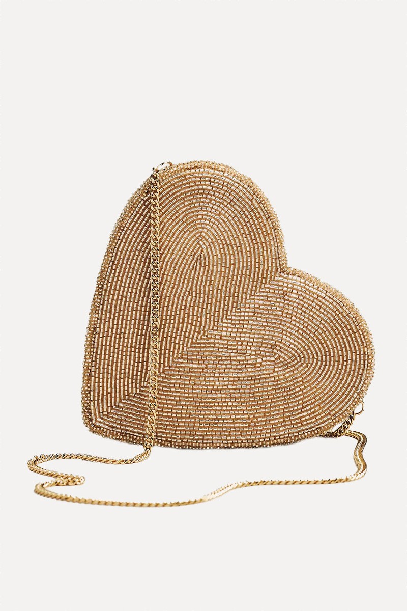 Beaded Heart Crossbody Bag from  Anthropologie