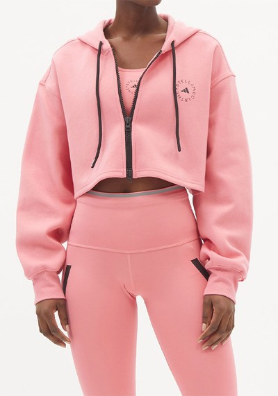 Cropped Zipped Hooded Sweatshirt