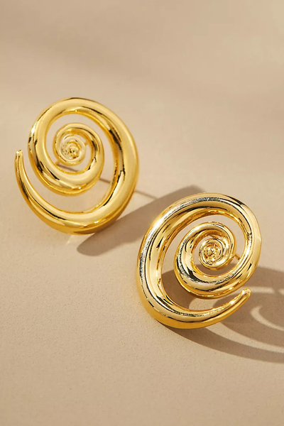 Gold-Plated Eternity Swirl Earrings from Casa Clara