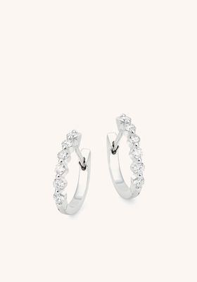 Starlit 18ct White Gold Diamond Hoop Earrings