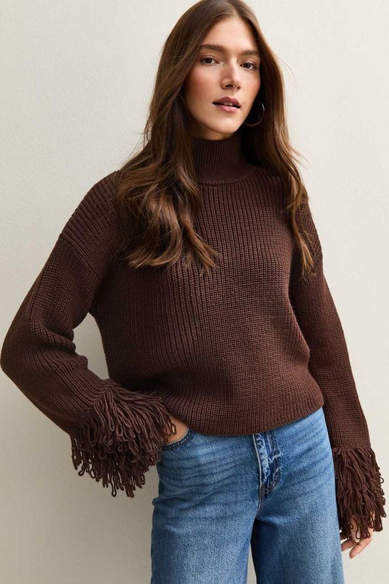 Looped Fringe Cuff Jumper