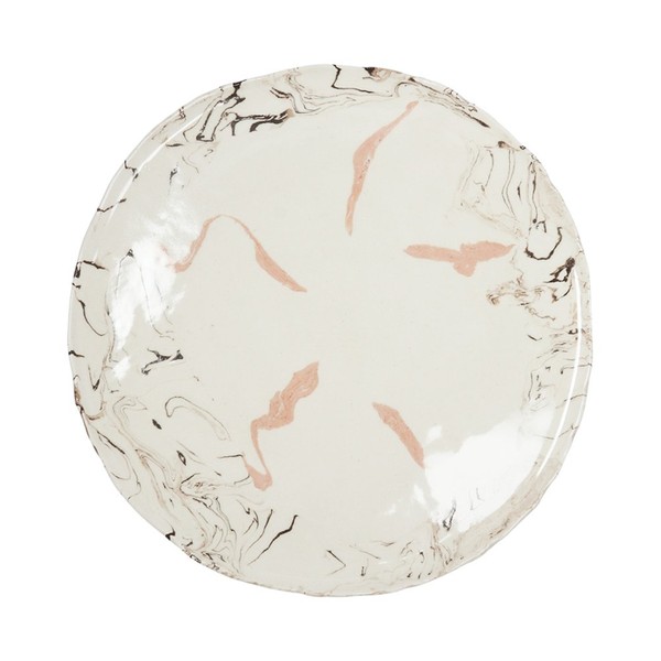 Swirl Earthenware Dinner Plate With Irregular Edges