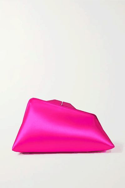 Large Leather Trimmed Satin Clutch from The Attico