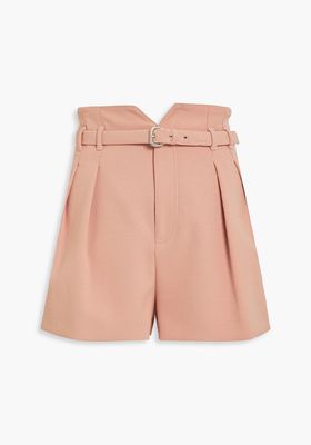 Belted Pleated Crepe Shorts from Red Valentino
