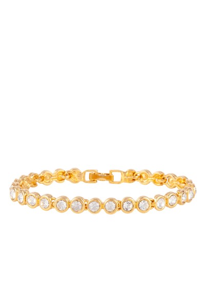 Vintage Gold Plated Swarovski Crystals Tennis Bracelet Dated Circa 1980’s from Susan Caplan