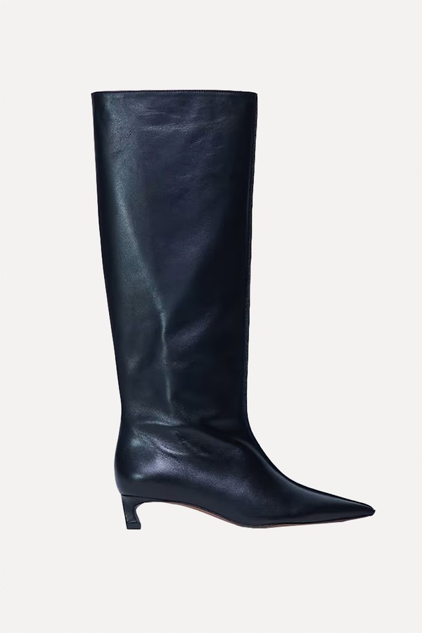 Sophie Premium Leather Point Toe Knee High Boots from TOPSHOP