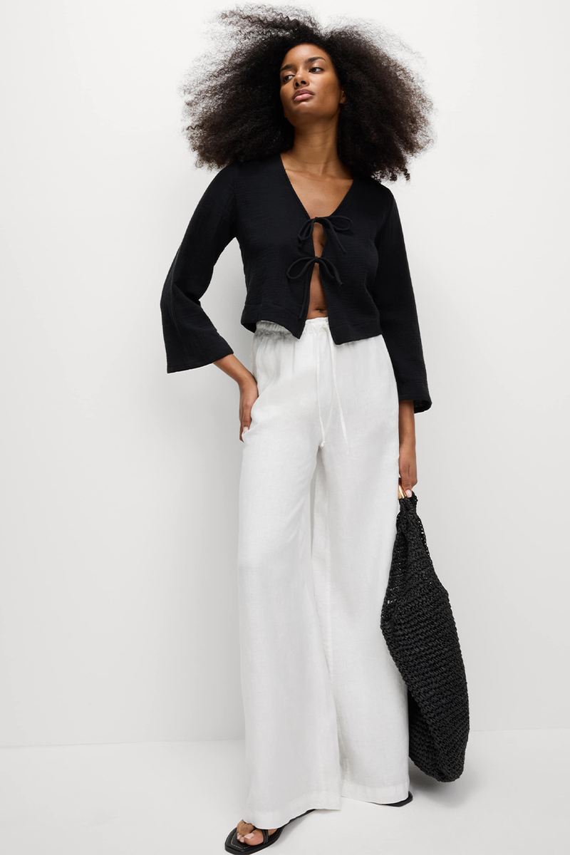 Pure Linen Palazzo Trousers