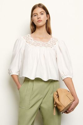 Loose-Fitting Top With Puff Sleeves