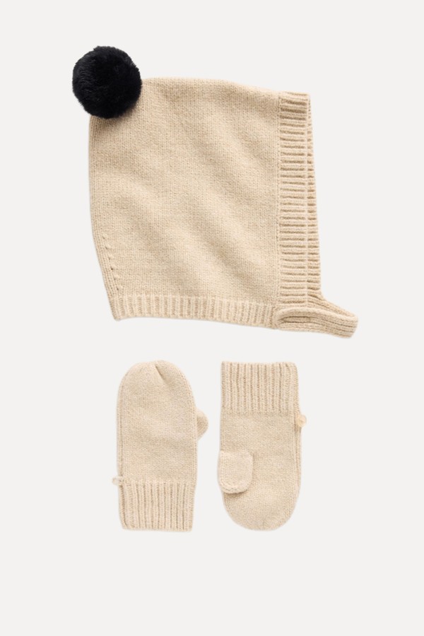 Soft Touch Pom Hat and Mittens Set from GAP