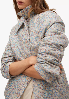 Ditsy Print Quilted Jacket from Mango