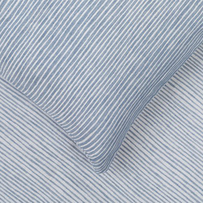 Reversible Stripe Blue Bed Linen from Heals