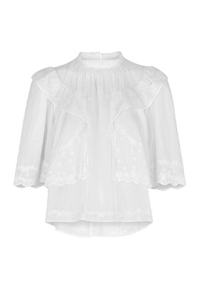 Laeti White Ruffled Cotton Blouse from Isabel Marant Étoile