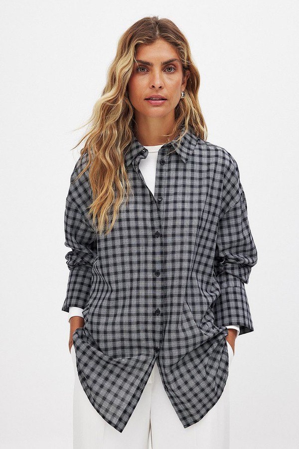 Checked Sheer Shirt from NA-KD