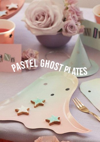 Pastel Halloween Ghost Plates from Meri Meri