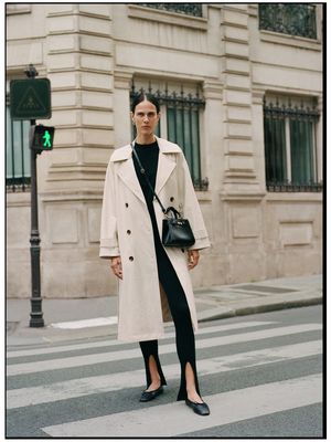 Oversize Leather-Effect Trench Coat from Mango