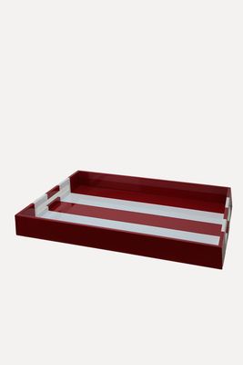 Striped Lacquered Ottoman Tray from  Addison Ross