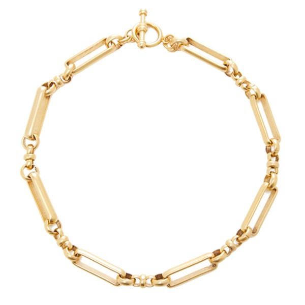 Checkmate 24K Gold-Plated Brass Link Necklace from Brinker & Eliza