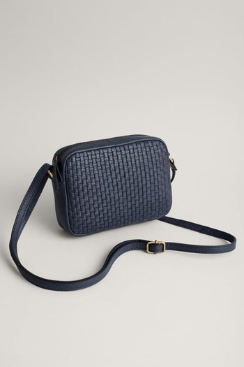 Woven Sea Fan Leather Cross-Body Bag