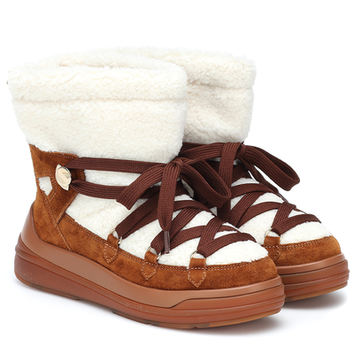 Insolux Suede & Shearling Snow Boots from Moncler