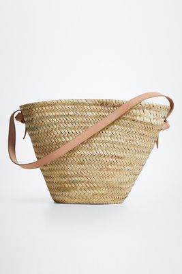 Leather Basket Bag from Mango