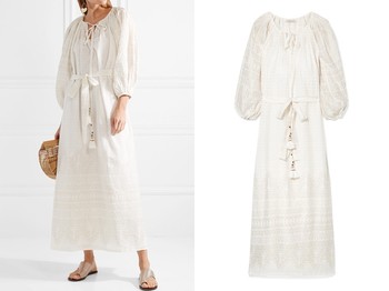 Offrande Tassled Printed Cotton Voile Midi Dress  from Mes Demoiselles