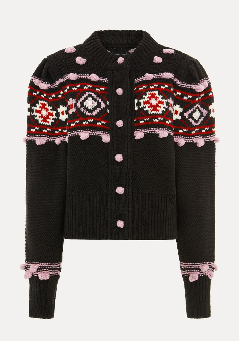 Greta Merino Intarsia Cardigan from Hayley Menzies