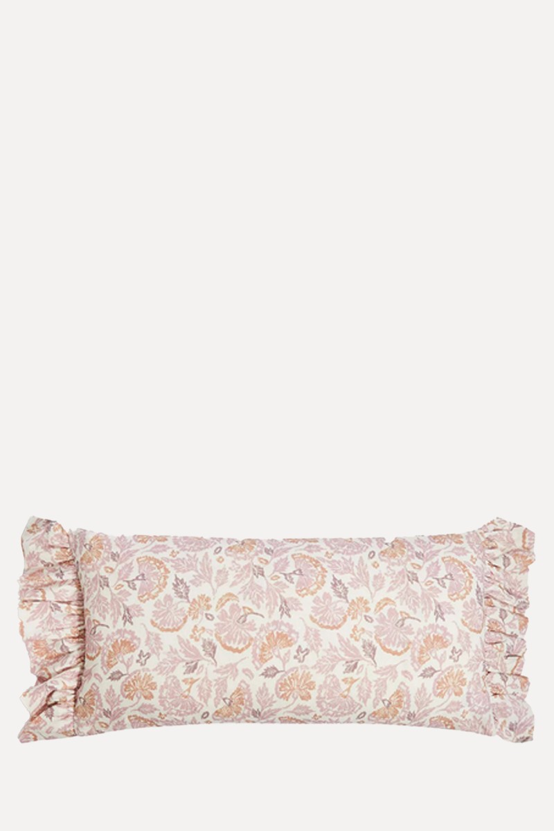 Cotton With Linen Floral Bolster Cushion from M&S