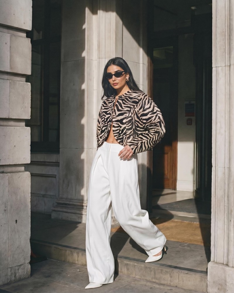 I cannot stop thinking about this zebra jacket...To shop my full look tap the link in bio...

These images were created using AI tools.