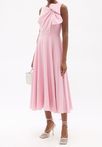 Brigitte Bow-Shoulder Crepe Midi Dress, £1,095