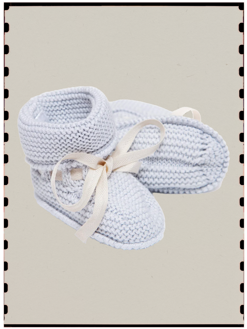 Grey Pima Cotton Baby Booties, £24 | Bebe Bombom