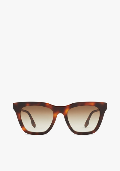 Rectangular Cat Eye Sunglasses In Tortoise