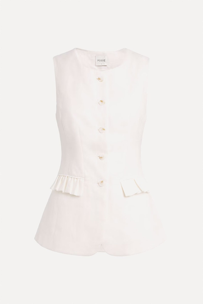 Matilda Ruffled Linen Vest from Posse