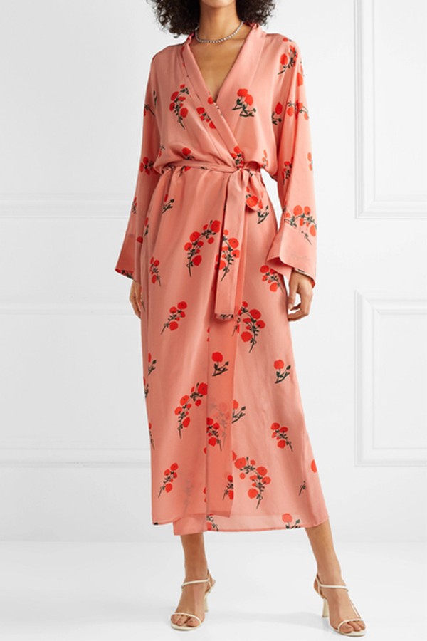 Peignor Floral-Print Silk Crepe De Chine Robe from Bernadette