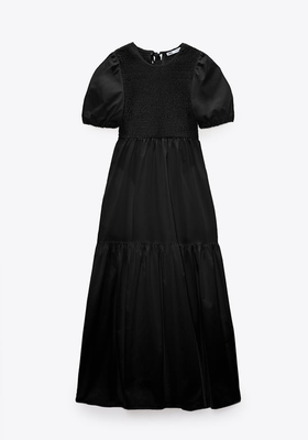 Black Panel Midi Dress from Zara