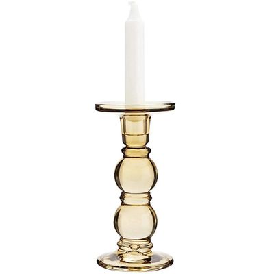 Ochre Glass Candle Holder from Hixton