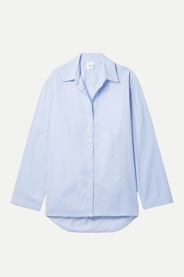 Yoshi Striped Cotton-Poplin Shirt from LESET