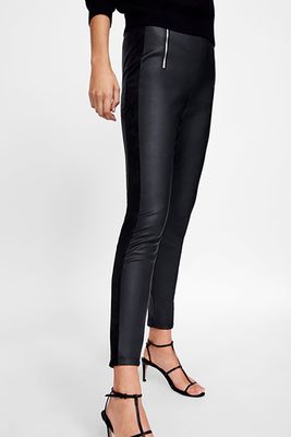 Contrasting Leggings with Zips from Zara