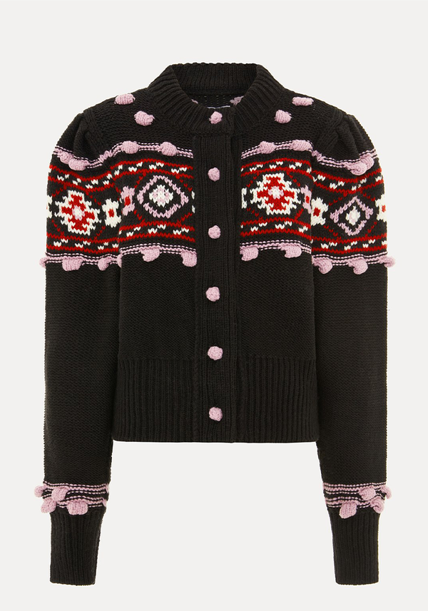 Greta Merino Intarsia Cardigan from Hayley Menzies
