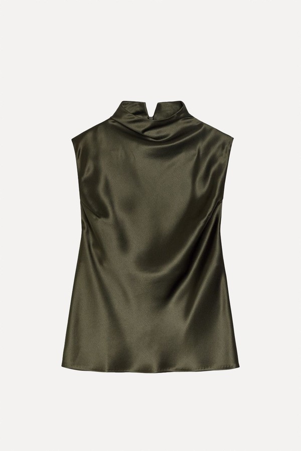 Colson Draped Satin Top from Nanushka