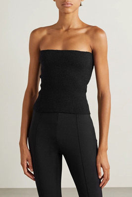  Strapless Ribbed Cotton-Blend Top from Wardrobe.NYC