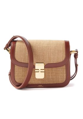 Grace Small Leather-Trim Jute Shoulder Bag from A.P.C.