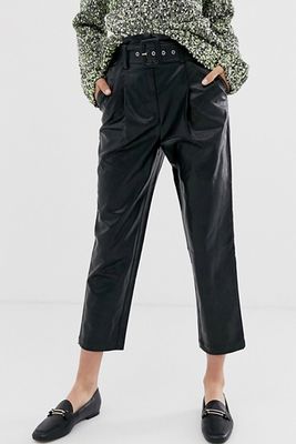 Faux Leather Cropped Trousers from Moon River