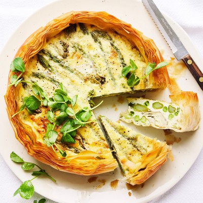 Pea, Asparagus & Artichoke Tart