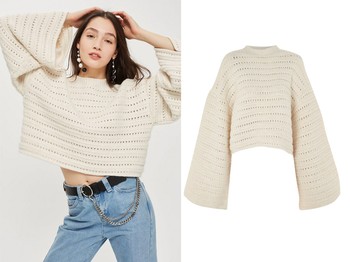 Crop Wide Sleeve Jumper