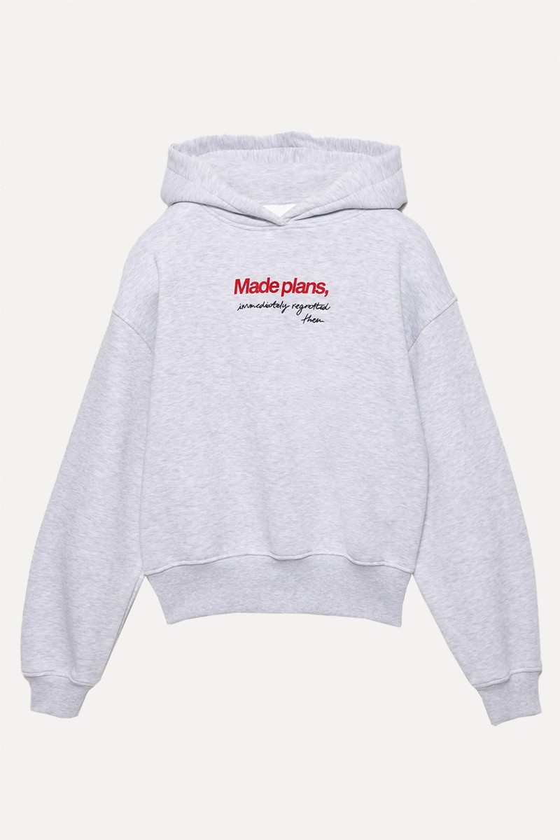  Hoodie With Embroidered Slogan from Pull & Bear