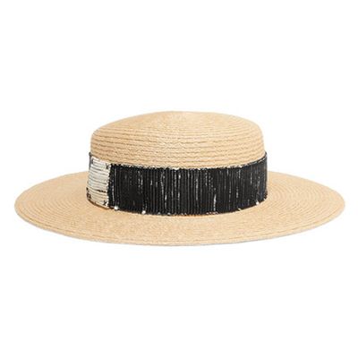 Brigitte Grosgrain-Trimmed Hemp Sunhat from Eugenia Kim