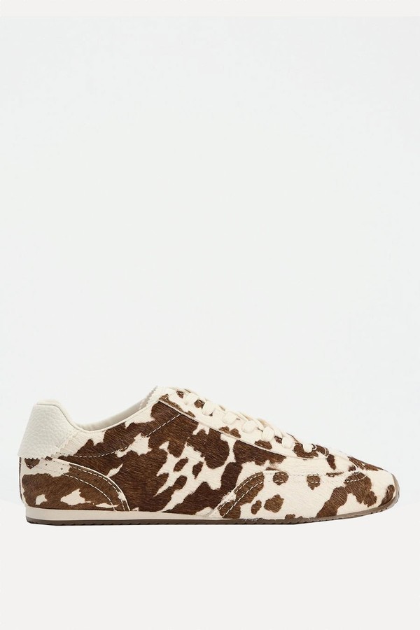 Animal Print Leather Trainers from Zara